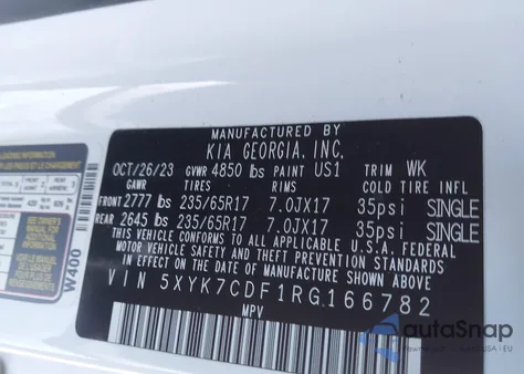 2024 Kia Sportage X-Pro from USA, damaged, VIN 5XYK7CDF1RG166782